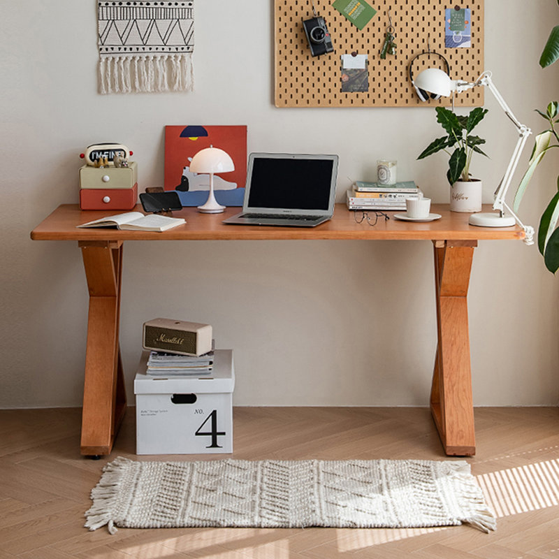 Bureaux rectangulaires en bois massif 62,99 po Burlywood, H 29,53 po x l 70,87 po x P 31,5 po