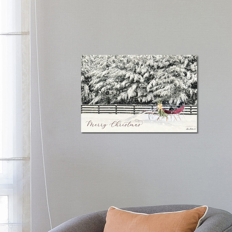 Merry Christmas Sleigh by Lori Deiter - Wrapped Canvas Gallery-Wrapped Canvas Giclée, 66.04 cm H x 45.72 cm W x 1.91 cm D