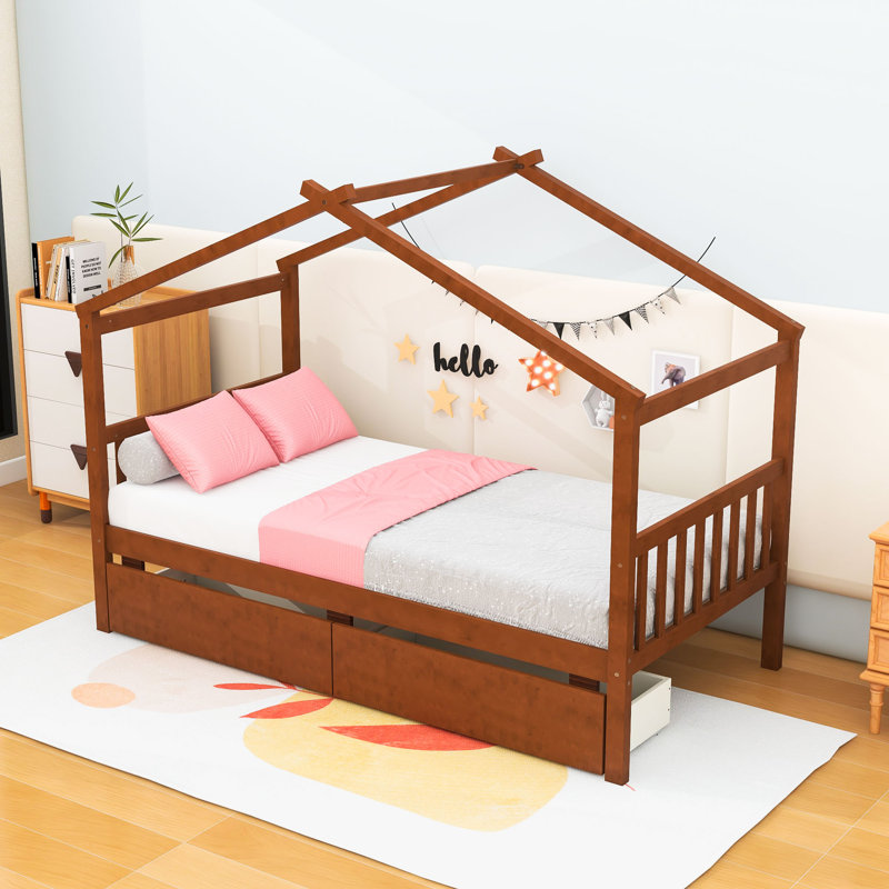 Shawsville Daybed with 2 Big Drawers, Walnut, Twin