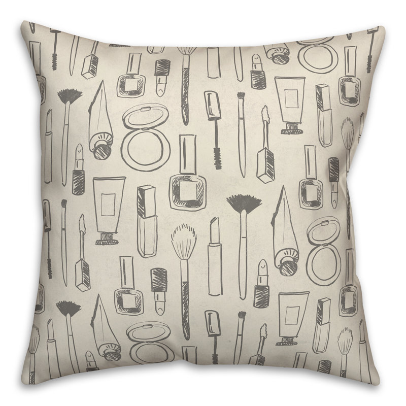 Coussin carré, Gris / blanc