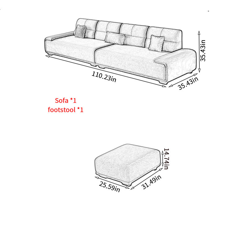 Ensemble de canapé décontracté simple et confortable