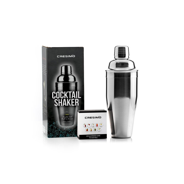 3pc Cocktail Shaker Set (24oz Cobbler Shaker) - Cresimo