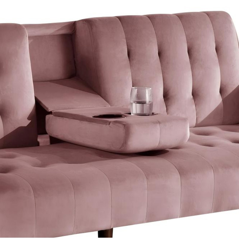 Upholstered 72 " Sleeper Sofa, Lin rose