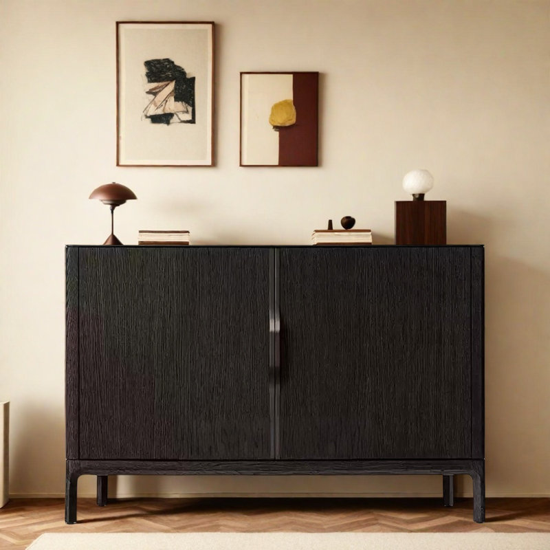 Buffet simple à double porte, Noir