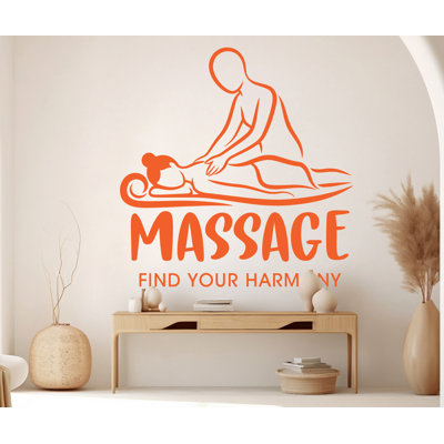 Massage Wall Decal | Modern Spa Salon Decor | Vinyl Sticker for Beauty Saloon | Professional Studio Art Design 1167DRS