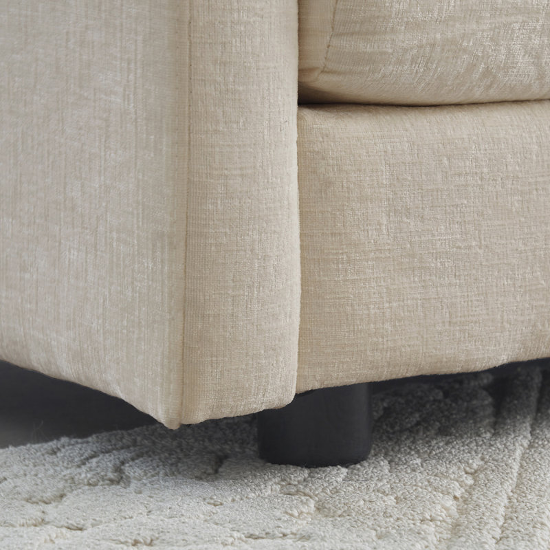 Jeffers Chenille Fabric Upholstered 4-Piece Sectional Sofa, Beige Chenille, 33.85" H x 114.56" W x 34.25" D