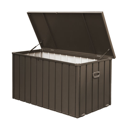 SaorSio 29'' W 200 Gallons Water Resistant Steel Lockable with Wheels in Dark Brown