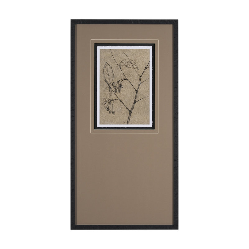 Black Hackett 2 By Studio A Hand Embellished Framed Art Print Matted Under Glass, Black Chokecherry 2