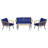 Gonneke 4-Person Patio Conversation Sets with Cushions-532698090