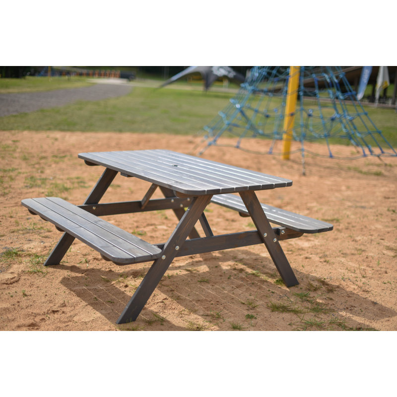 Olgrah 6 - Person Wood Patio Dining Set with Rectangular Table, Ash Grey
