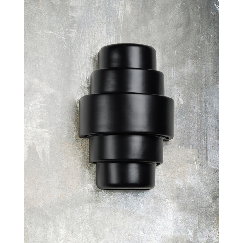 Hisae Ceramic Outdoor Wall Light, LED Bulb Included, Matte Black