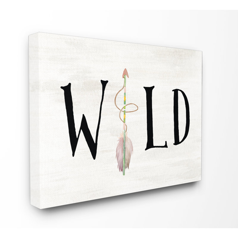 Wild with Arrows - reproduction d'art textuel sur toile, H 16 po x l 20 po, Toile tendue