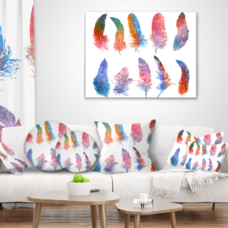 Coussin Rainbow Feathers