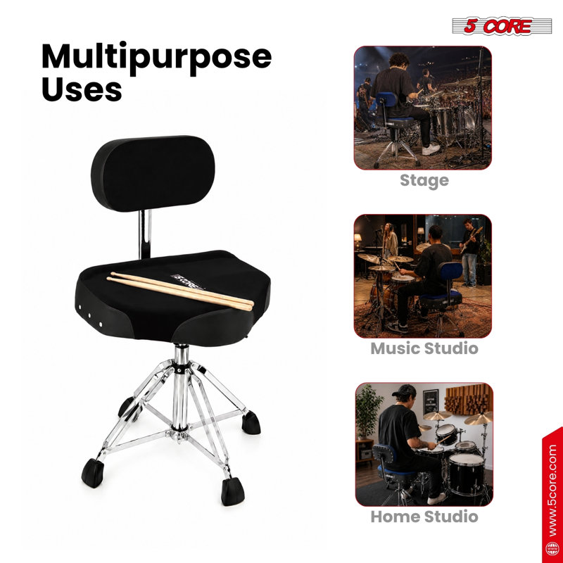  Siège rembourré 4 po Drum Throne W