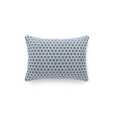 Marine Blue Sailor Dots Indoor Outdoor Pillow Cover 14x20