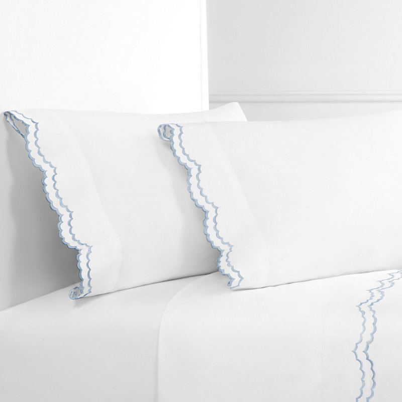 Bartlow - Set of 2, Blue/White, Standard Pillowcase