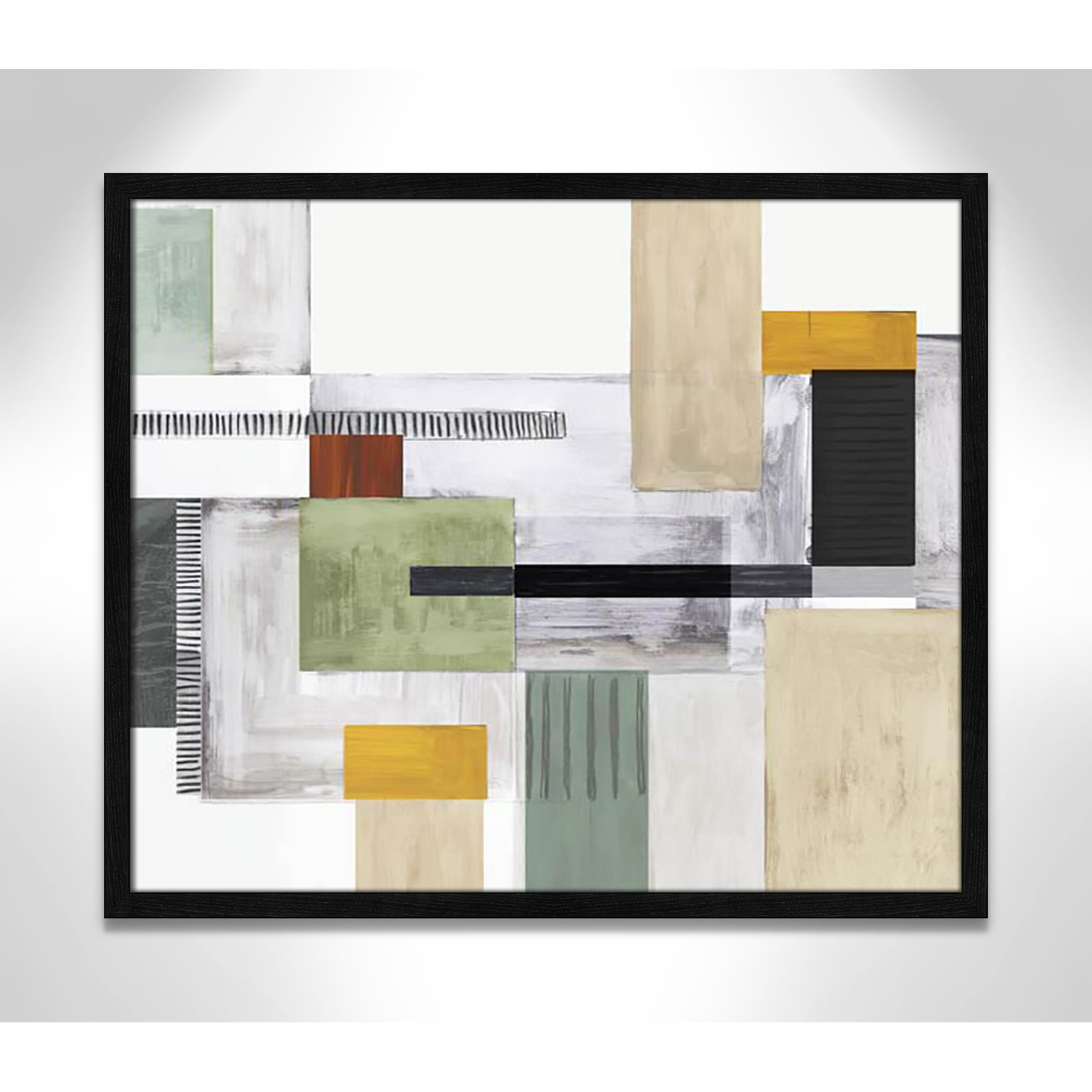 Playful Blocks by Tom Reeves, No Mat, Black Slim Picture Framed, 21.5" H x 25.5" W x 0.75" D