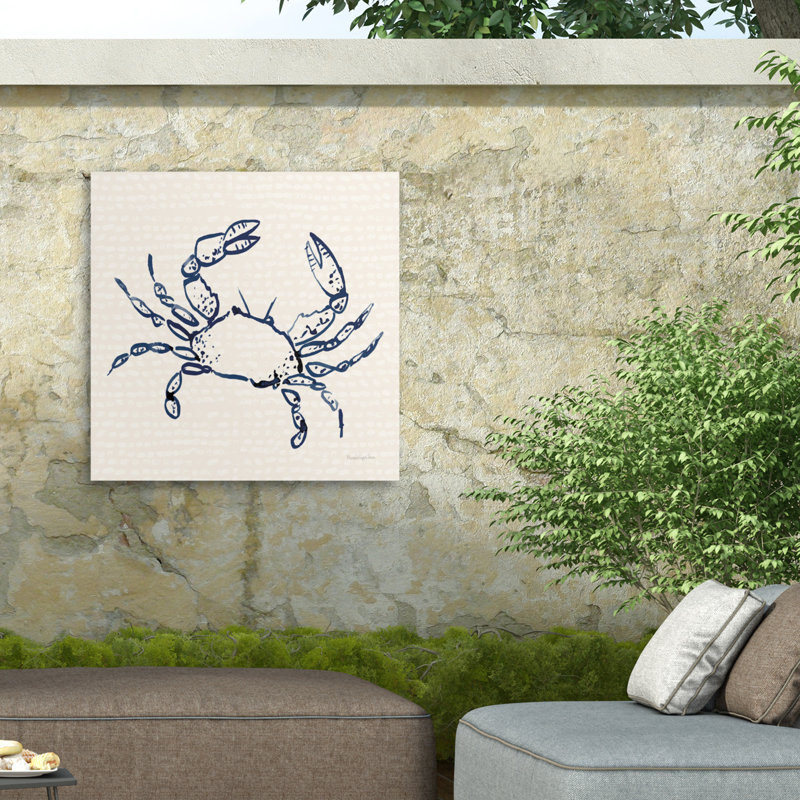 Toile d'extérieur Mercedes Lopez Charro Coastal Crabs I, H 14 po x l 14 po