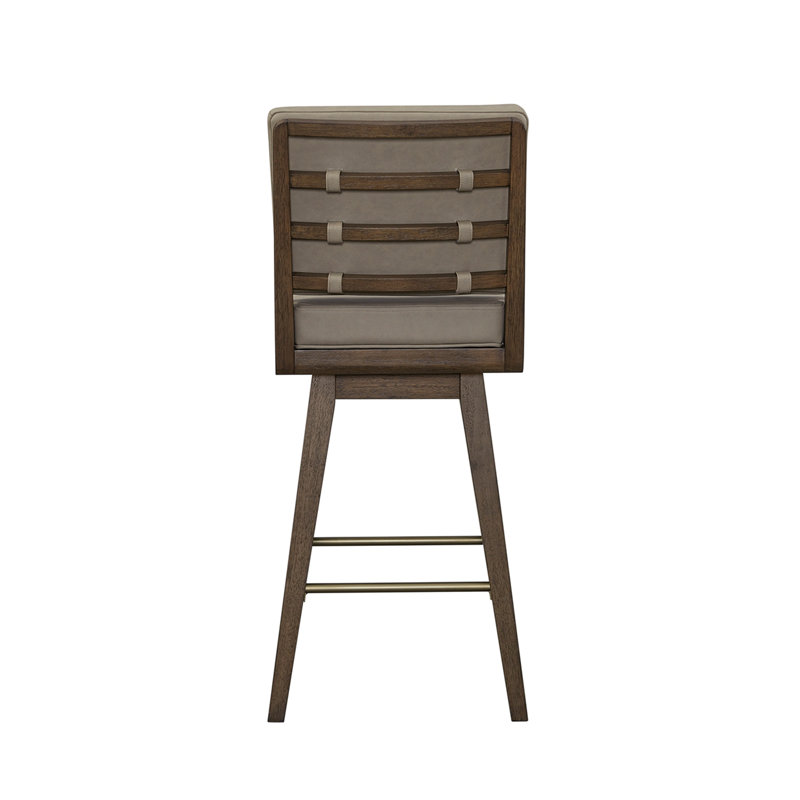 Tabouret de bar rotatif en cuir latte (ensemble de 2)