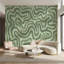 Murale abstraite apaisante de papier peint vert-325178165-325178166