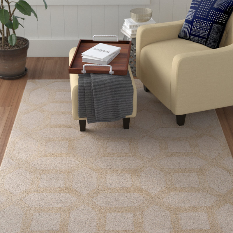 Wyble Hand Tufted Geometric Indoor Rug, Rectangle 2' x 3'