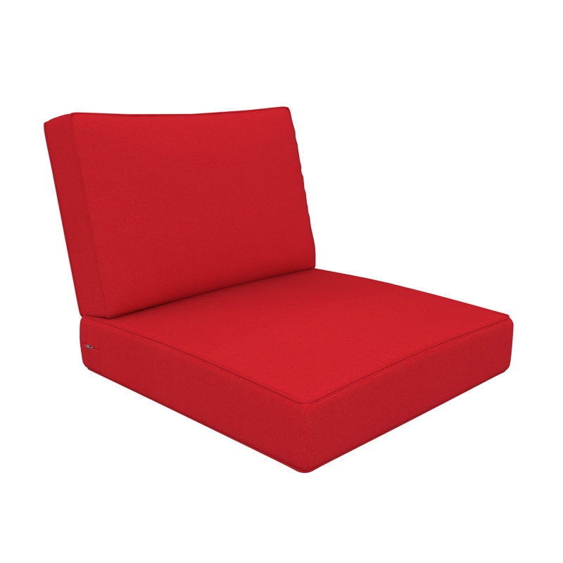 Sunbrella® Outdoor Deep Seating Louge Chair Cushion, 25" W x 26" D, Canvas Jockey Red