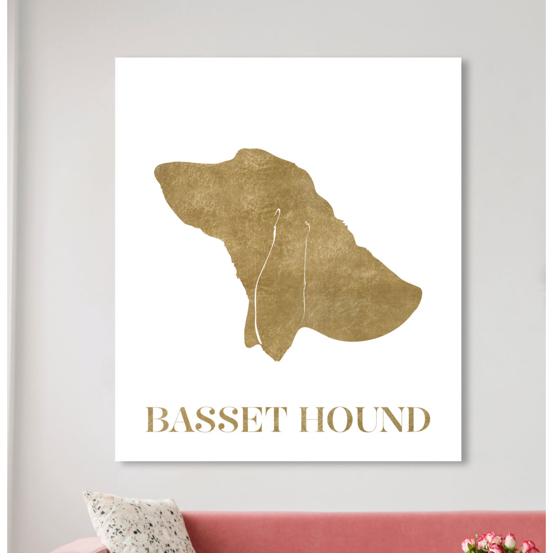 'Basset Hound' Graphic Art on Wrapped Canvas