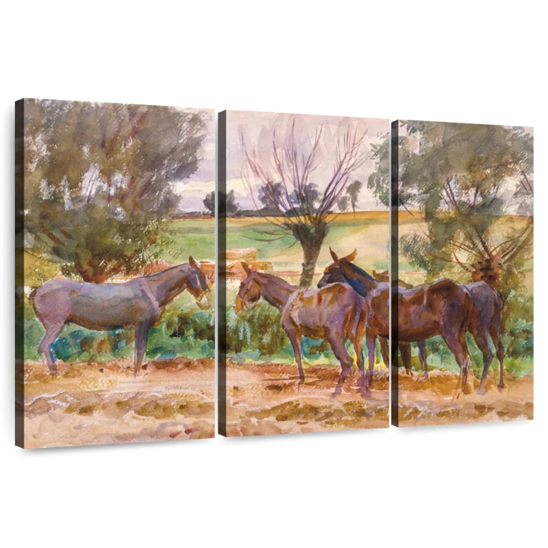 Brampt Mules 1918, 14" H x 23" W