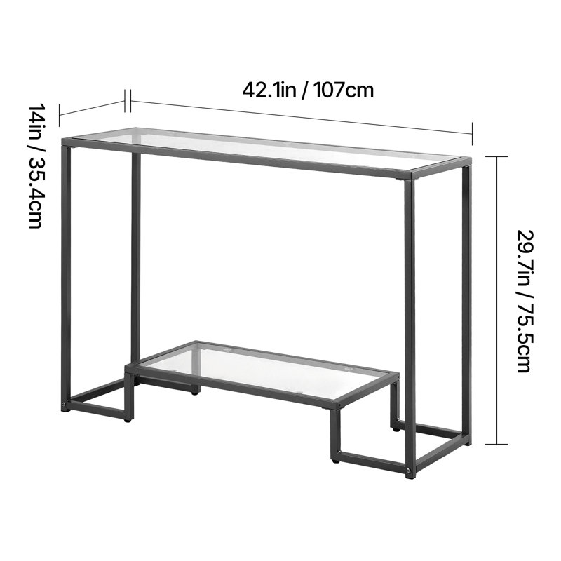 Glass Top Living Room Table Set, Black