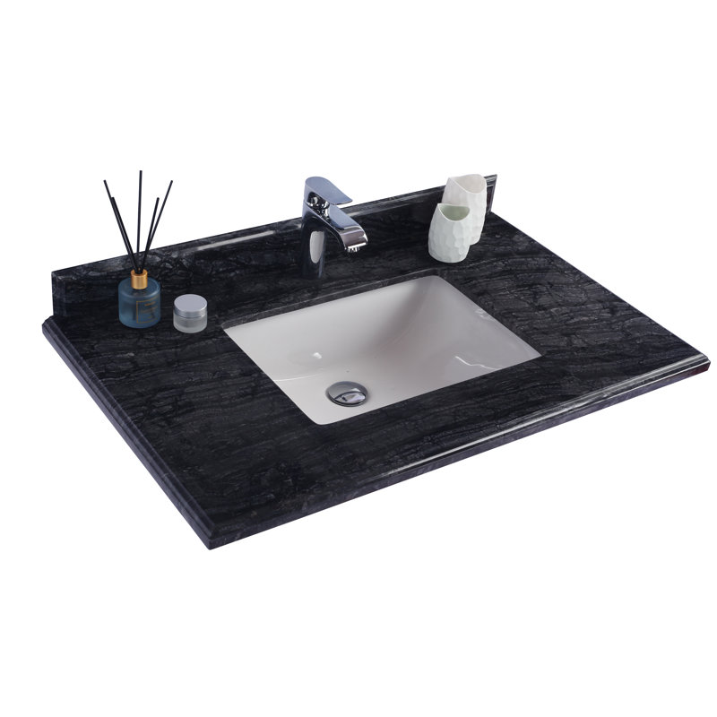 Plateau de meuble-lavabo simple 36 po Forever, Noir