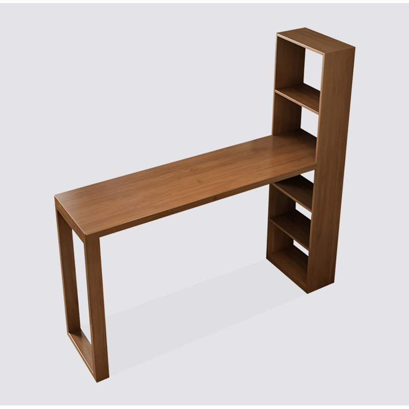 Table de bar moderne en bois massif avec armoire de rangement, H 70,87 po x L 62,99 po x l 17,72 po