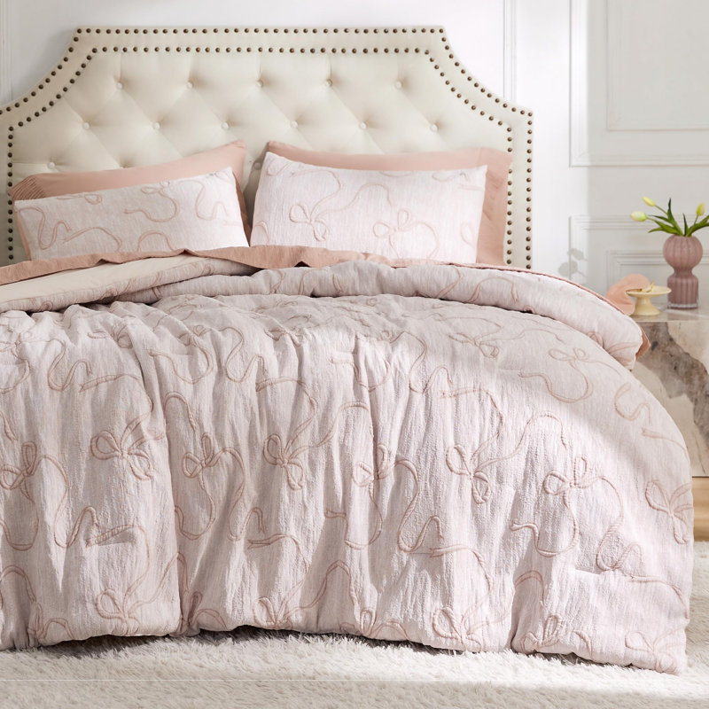 Ensemble d'édredon 3D Puffy Jacquard, Édredon double + 2 taies d'oreiller standard, Ciel d'hiver