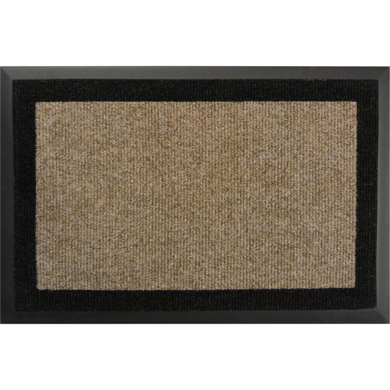 Tapis d'extérieur antidérapant Asai, Taupe, Paillasson à bordure, l 24 po x L 36 po