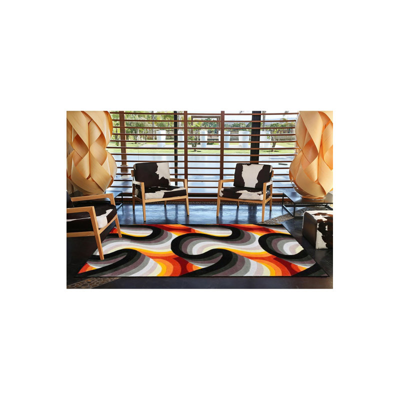 Tapis orange lavable à motif orange, Tapis de couloir 3 pi 3 po x 6 pi 7 po inclus