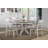 Iconya Contemporary Round Extendable Solid Wood Dining Set in White and Grey (seats 4-6 people) With a Takeout Leaf