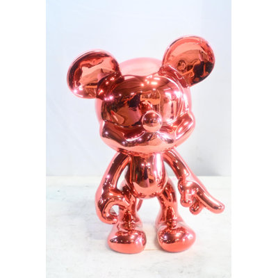 Figurine sculpture en résine Rose Gold Mouse 12 po x 9 po x H 16 po