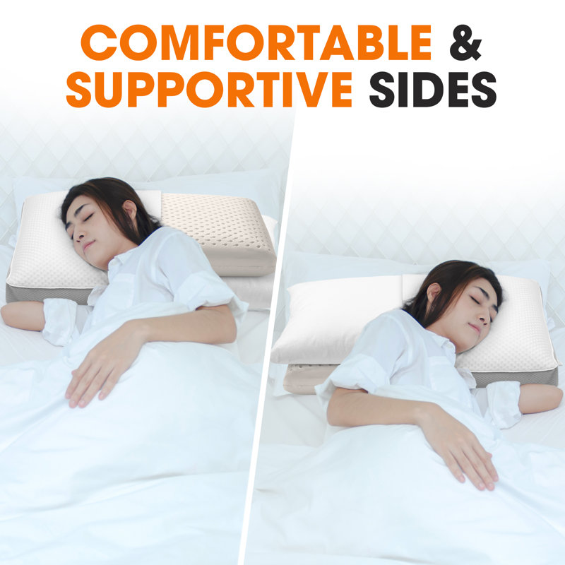 Dual-Sided Latex Foam Hypoallergenic Sleeping Pillow