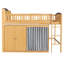 Lit mezzanine double avec armoire de rangement, garde-robe et lumières DEL - Lit pour enfant et adolescent peu encombrant, bois et espresso-1792616110