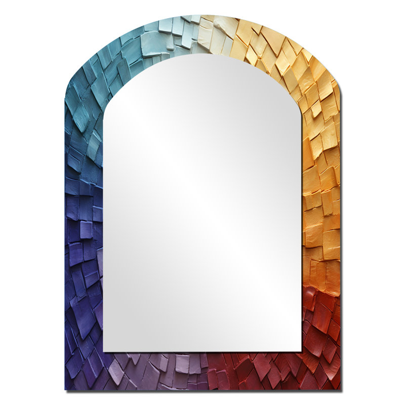 Minimalisme Colors In Harmony IV - Décoration murale miroir en arche beige, 34 po x 25 po
