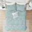 King Cotton Reversible Embroidered Quilt Set With Throw Pillow, Coastal Design For /Cal King Beds
