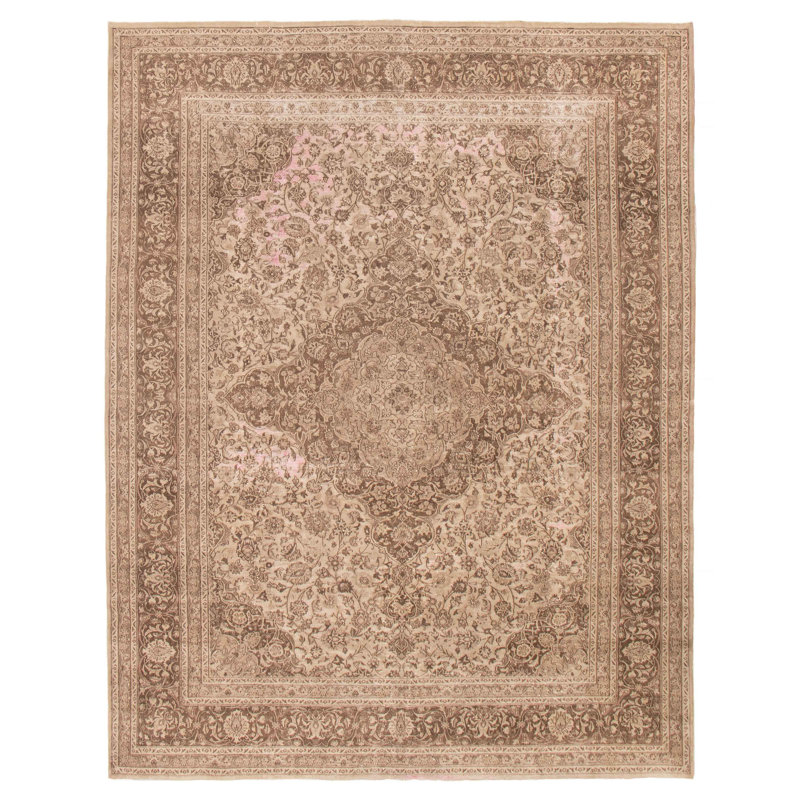 Tapis kaki en laine rectangulaire unique de 9 pi 6 po x 12 pi 2 po Alleah Alleah