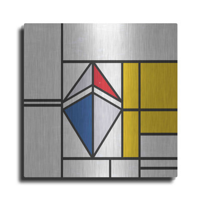 Ebern Designs 'Mondrian 3937 Ethereum Crypto Art-02' by Luxe Portfolio, Metal Wall Art