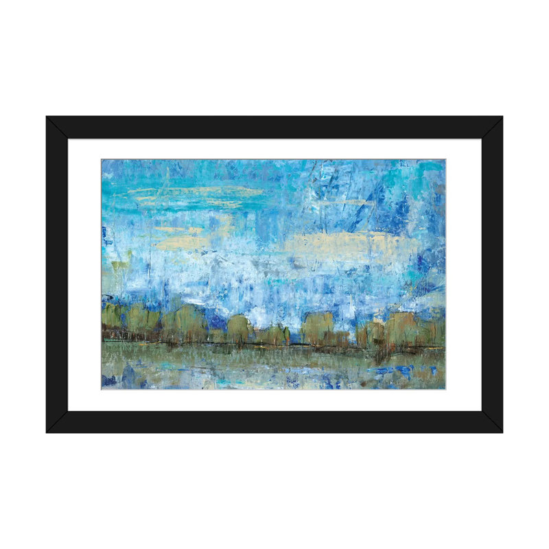 « forest edge ii », impression sur toile, Papier d'art encadré noir, Blanc, H 24 po x l 32 po x P 1 po