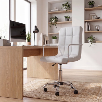 Office Desk Chair With Arms, Adjustable, Swivel, Comfortable Desk Chair, UKFR Certified