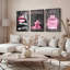 Ensemble de 3 toiles décoratives « Lèvres éclatantes », maquillage et parfum-1098481269