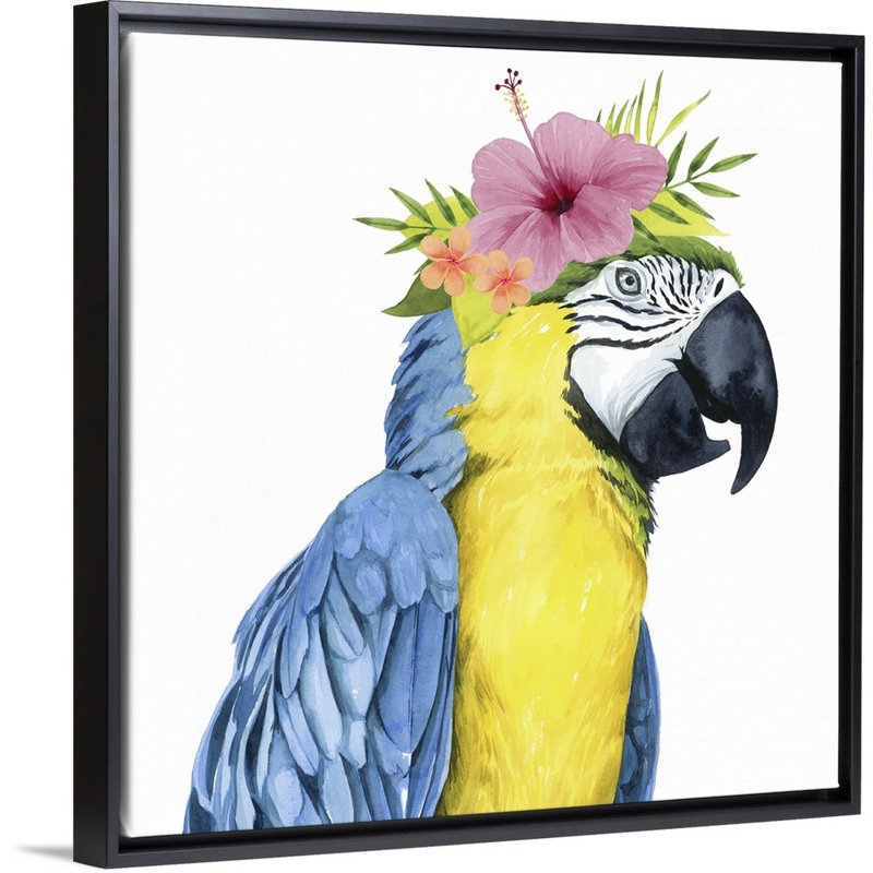Art sur toile tropical halo ii Sickles, Cadre flottant noir, H 12 po x l 12 po x P 1,75 po