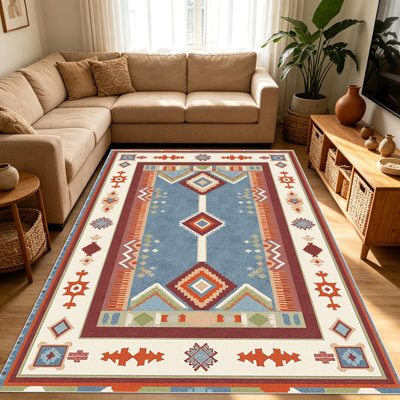 1PC Southwestern - Style Area Rugs for Living Room, Soft and Comfortable, Suitable for all seasons, easy - to - maintain, machine washable Indoor floor mat, suitable for Bedroom, Dining Room, Hallway, Patio, Balcony, Home Decor, Outdoor Decor.