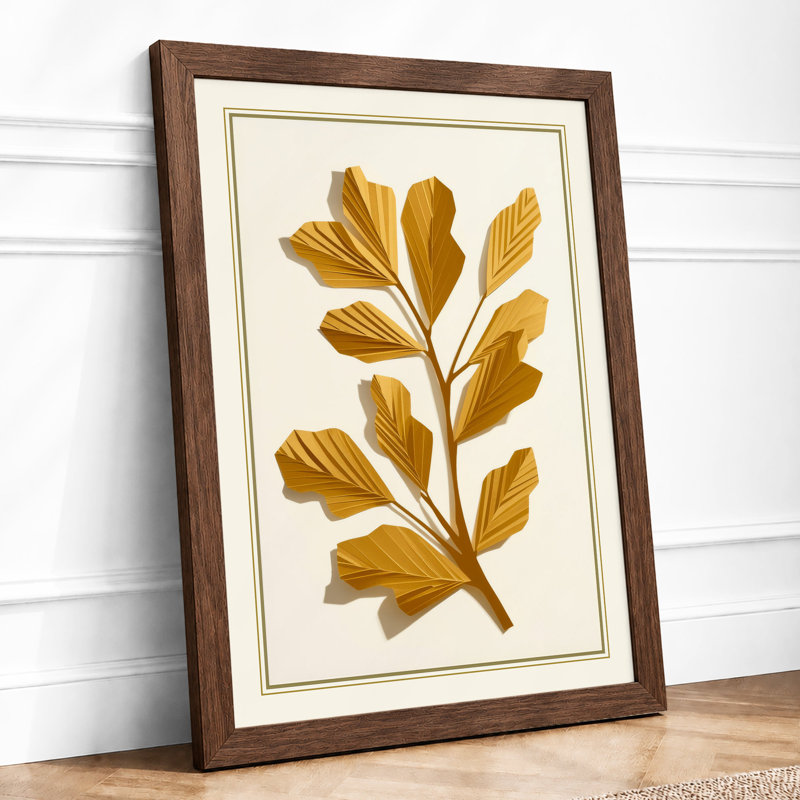 Gilded Branch Botanical - Framed Print, A1 - 84.1 x 59.4 cm, Walnut