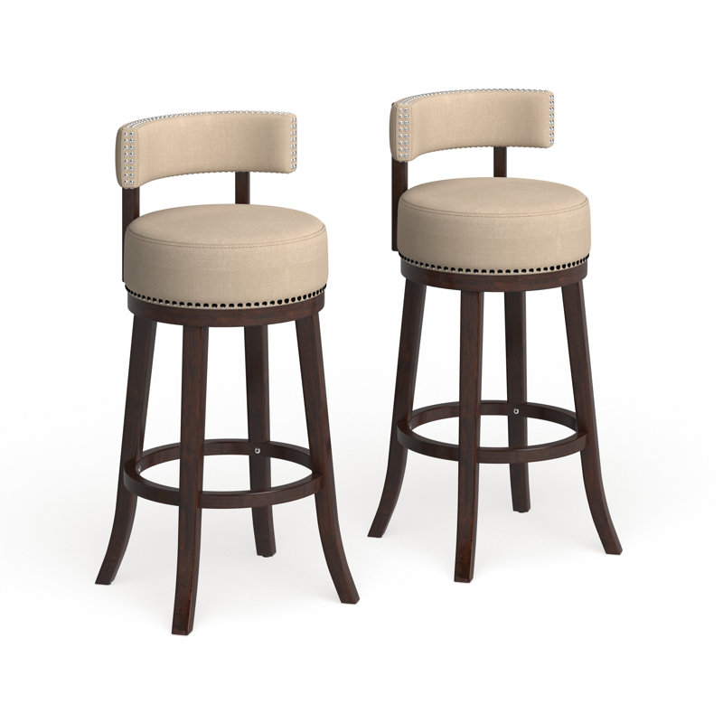 Tabouret de bar et de comptoir pivotant Norden, Beige, Tabouret de bar (assise de 30 po de hauteur)