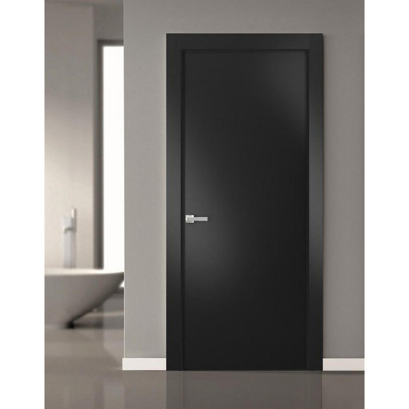 Porte standard en bois Planum, 30 po x 80 po, Noir mat